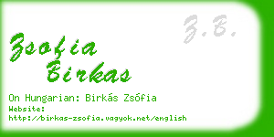 zsofia birkas business card
