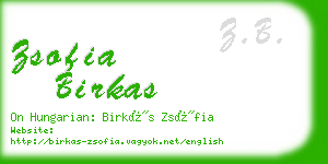 zsofia birkas business card